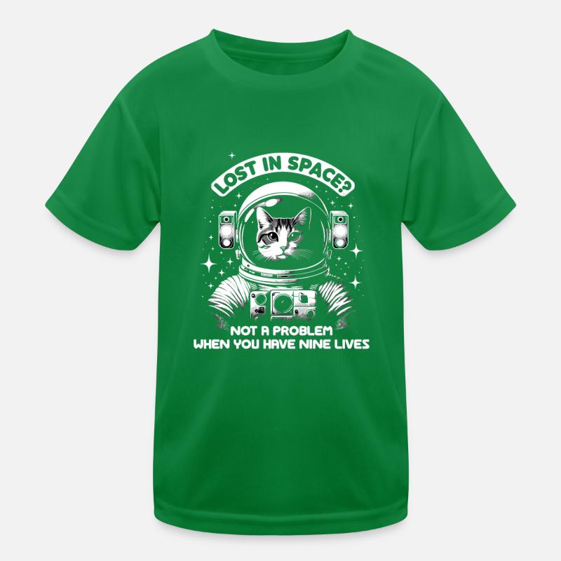 Cat, Astronaut, Astronomy, Outer Solar System Kids Functional T-Shirt
