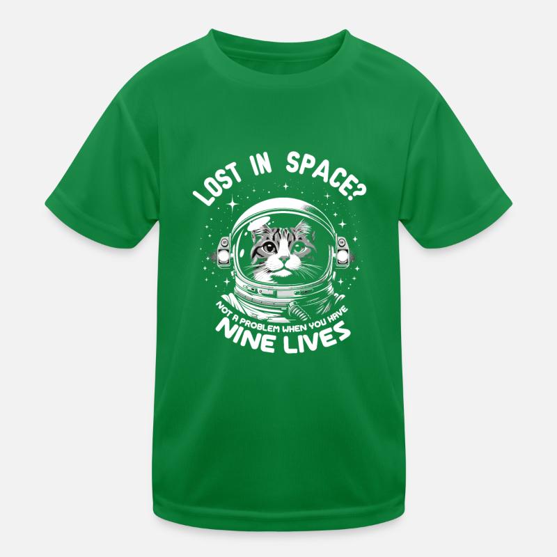 Cat, Astronaut, Astronomy, Outer Solar System Kids Functional T-Shirt