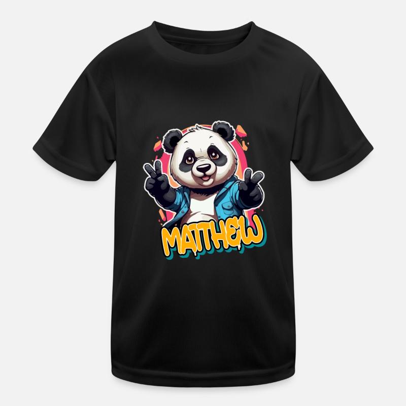 MATTHEW - Beau nom de garçon avec Cool Panda T-shirt sport Enfant