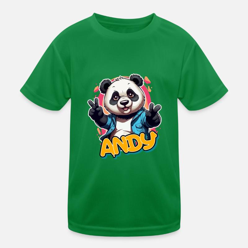 ANDY - Beau nom de garçon avec Cool Panda T-shirt sport Enfant