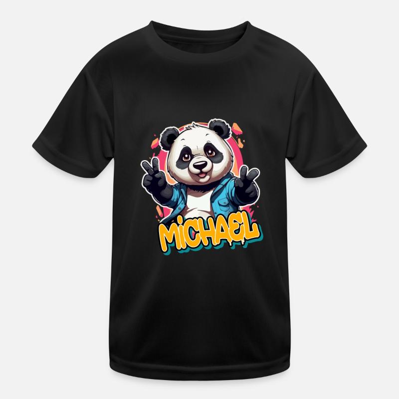 MICHAEL - Beau nom de garçon avec Cool Panda T-shirt sport Enfant