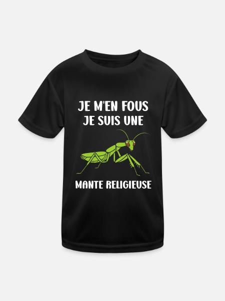 Humour insecte Mante religieuse - T-shirt sport Enfant - noir - Devant