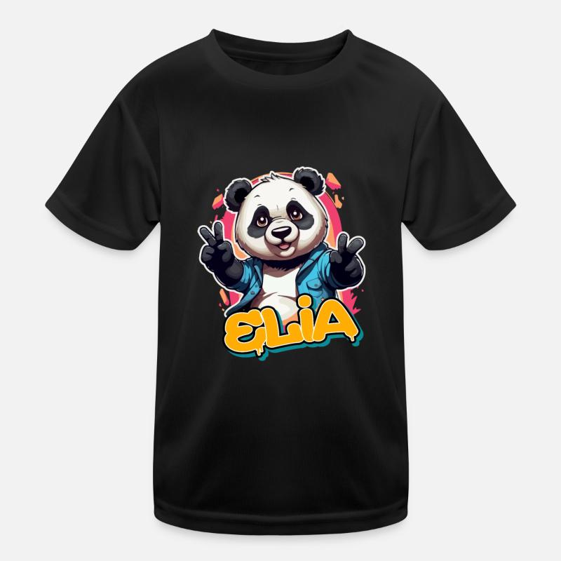 ELIA - Beau prénom de garçon avec panda cool T-shirt sport Enfant