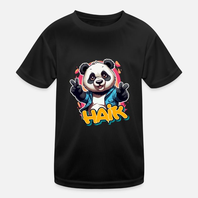 HAIK - Schöner Jungen Name mit coolem Panda Kinder Funktions-T-Shirt