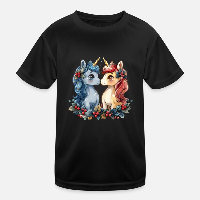 Licorne gui Noël Kawaii T-shirt sport Enfant