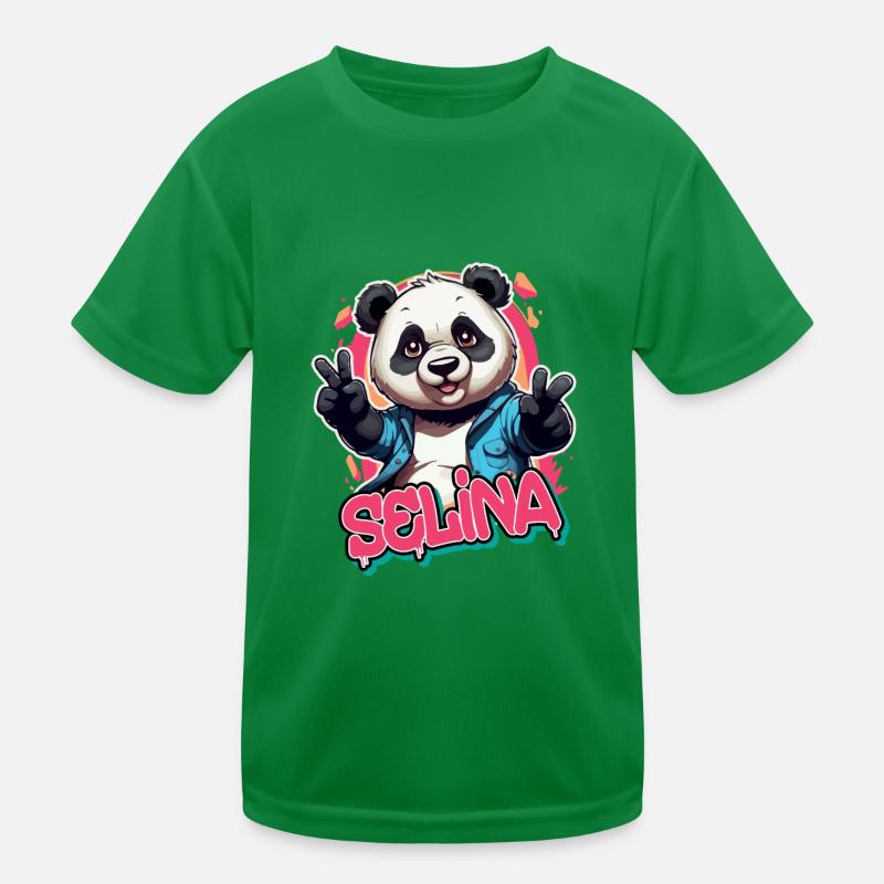 SELINA - Beau nom de fille avec Cool Panda T-shirt sport Enfant