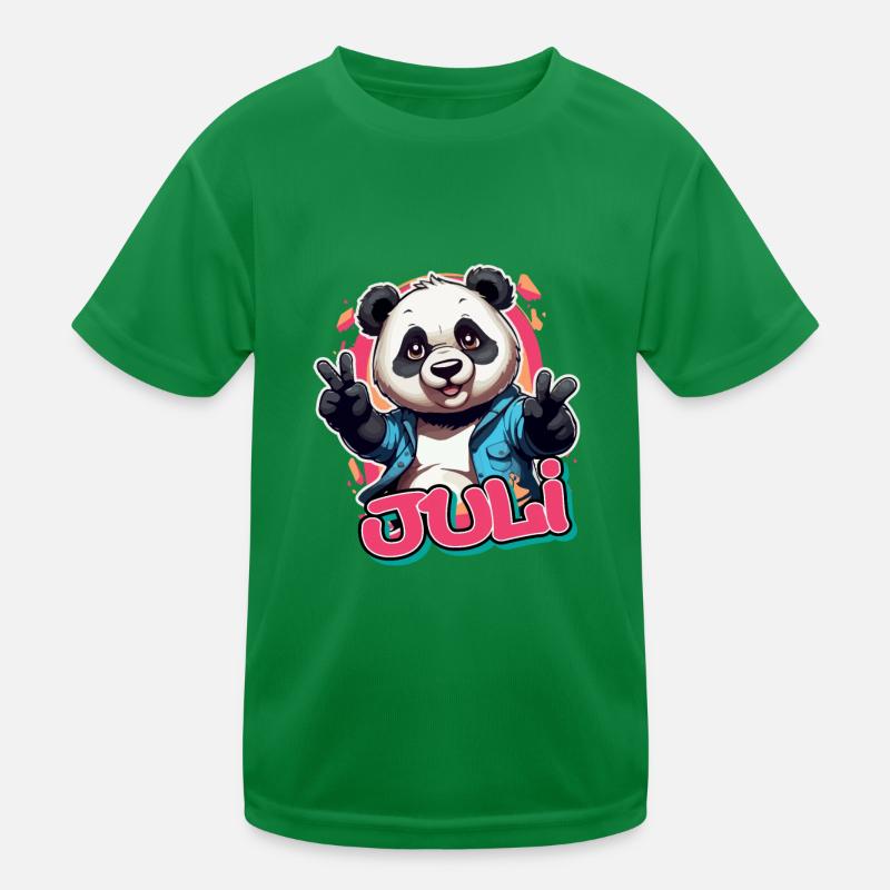 JULI - Schöner Mädchen Name mit coolem Panda Kinder Funktions-T-Shirt