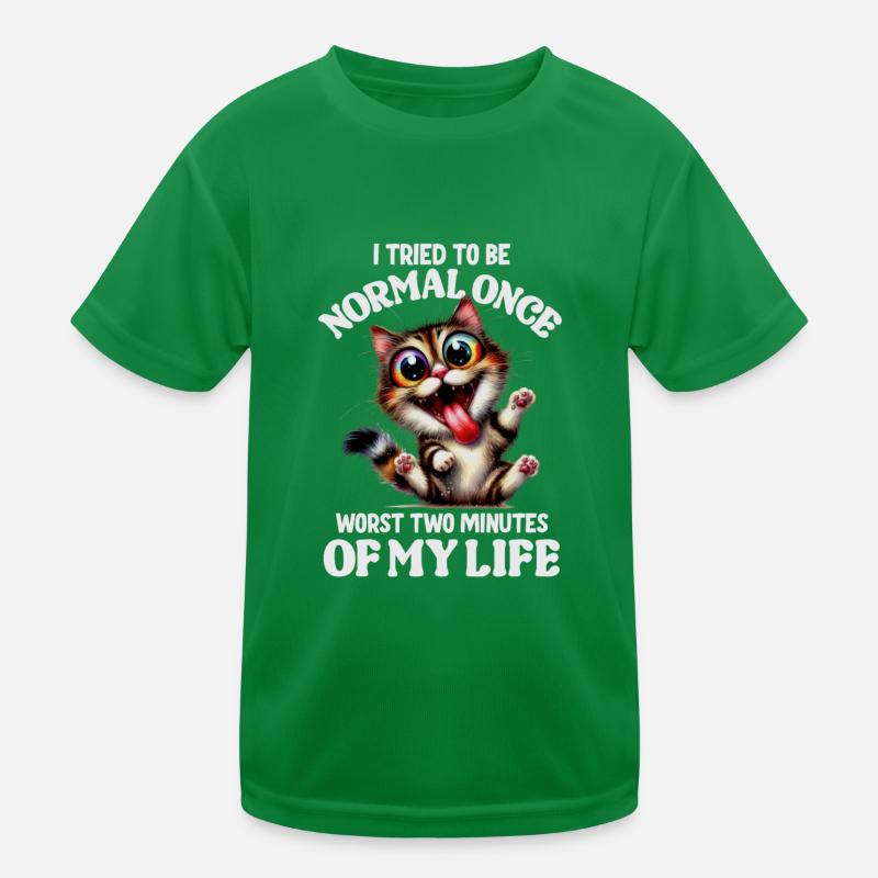 Normal Sein War Gestern Lustige Katze Spruch Kinder Funktions-T-Shirt