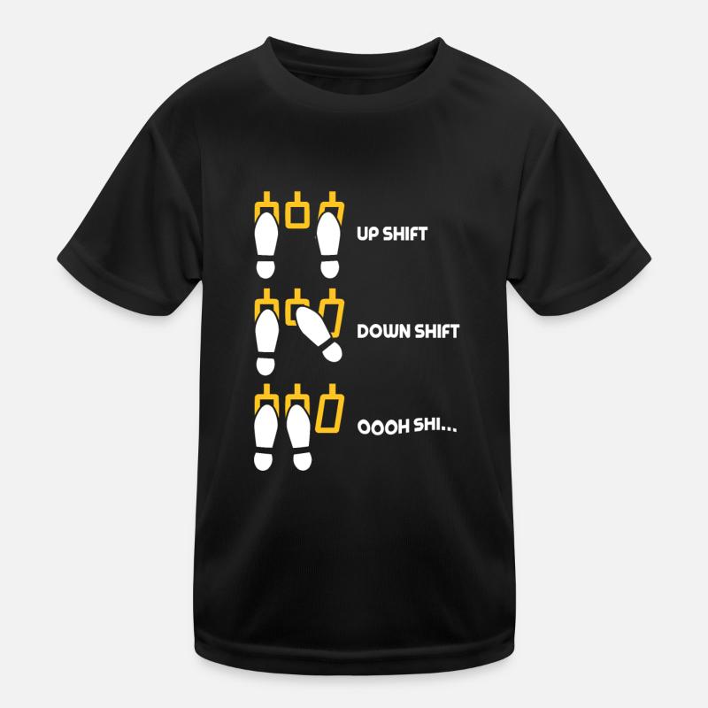 Up Shift Down Shift Funny Car Gear Changes Kids Functional T-Shirt