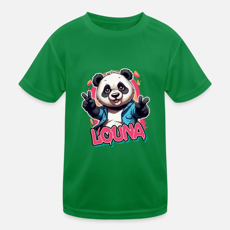 LOUNA - Beau nom de fille avec panda cool T-shirt sport Enfant