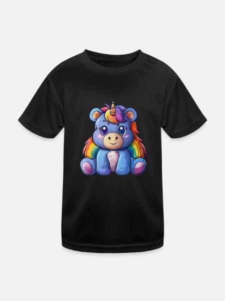 Licorne ours Thanksgiving Kawaii - T-shirt sport Enfant - noir - Devant