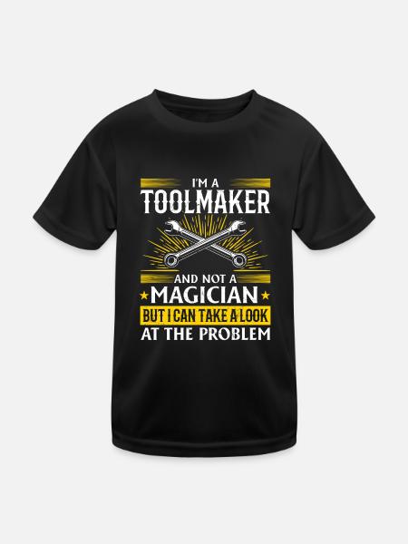 Tool Mechanic - Not a Magician, Just a Genius - Kids Functional T-Shirt - black - Front