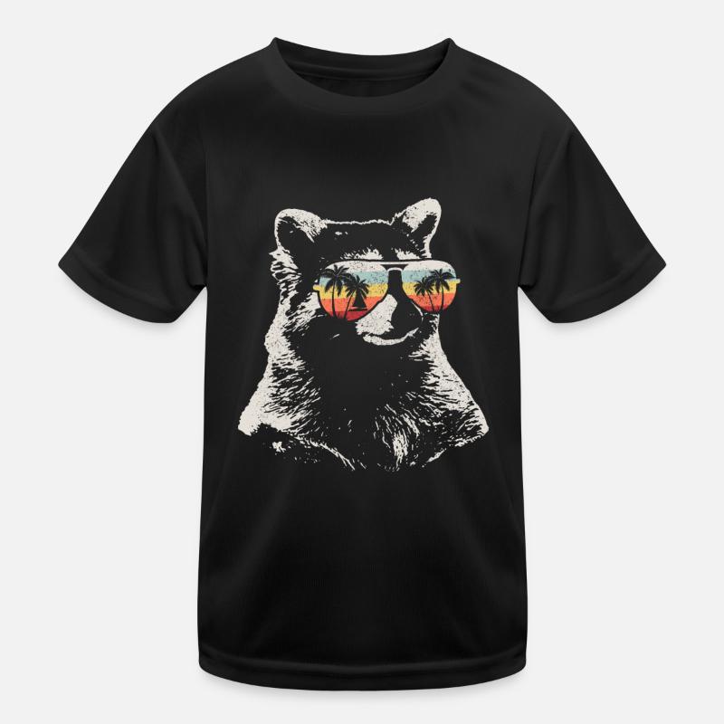 Raccoon Funny Gift Kids Functional T-Shirt