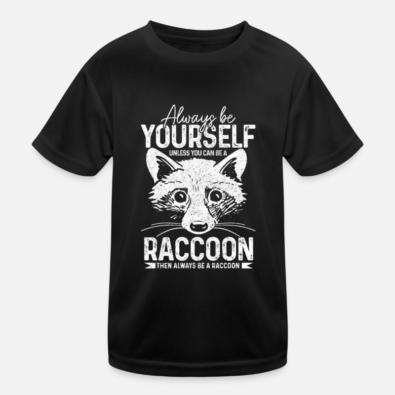 Raccoon Funny Gift Kids Functional T-Shirt