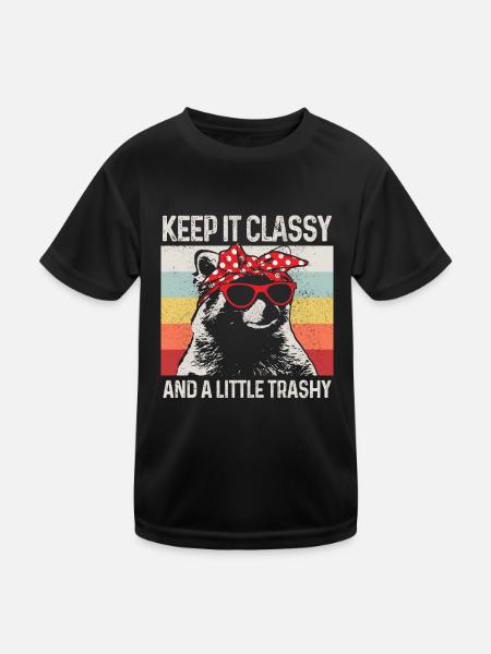Raccoon Funny Gift - Kids Functional T-Shirt - black - Front