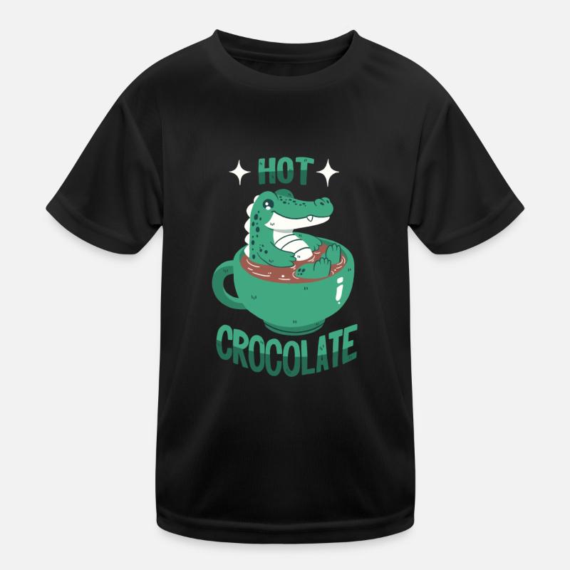 Krokodil im Kakao Kinder Funktions-T-Shirt