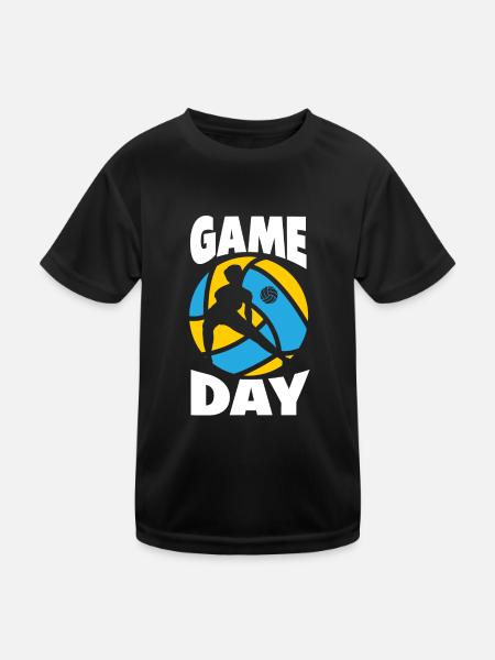 Lustiges Volleyball Geschenk - Kinder Funktions-T-Shirt - Schwarz - Vorne