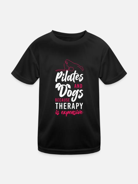 Instructeur de Pilates Enseignant Chien - T-shirt sport Enfant - noir - Devant