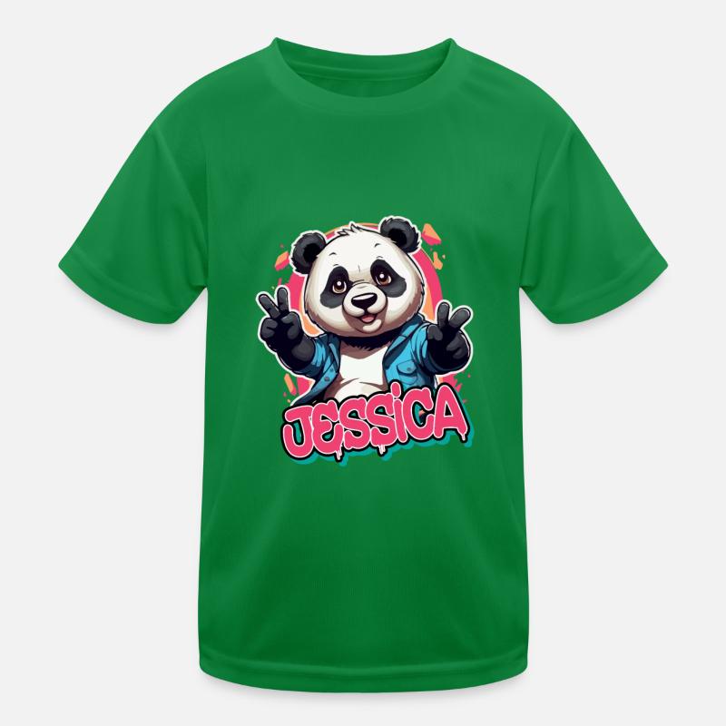 JESSICA - Schöner Mädchen Name mit coolem Panda Kinder Funktions-T-Shirt