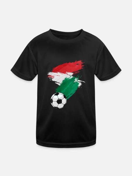 Hungary Football Flag - Kids Functional T-Shirt - black - Front