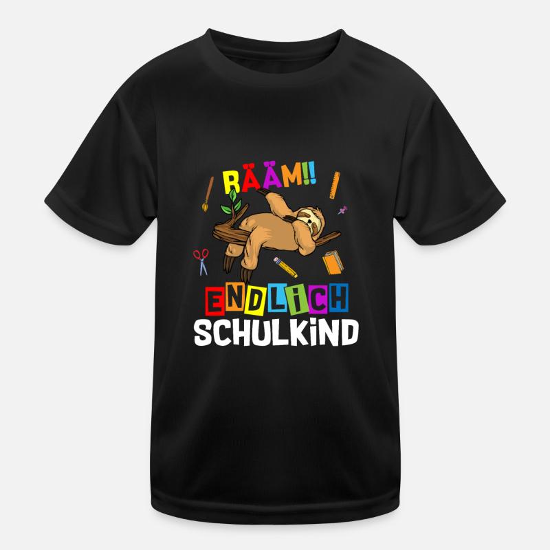 Bääm Finally Schoolchild Sloth School Kids Functional T-Shirt