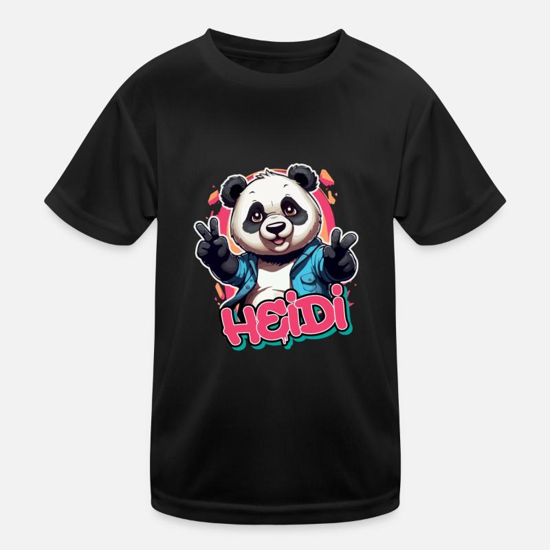 HEIDI - Beau nom de fille avec Cool Panda T-shirt sport Enfant