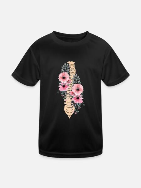 Drôle de scoliose Spinal Fusion Fleurs Cervicales - T-shirt sport Enfant - noir - Devant