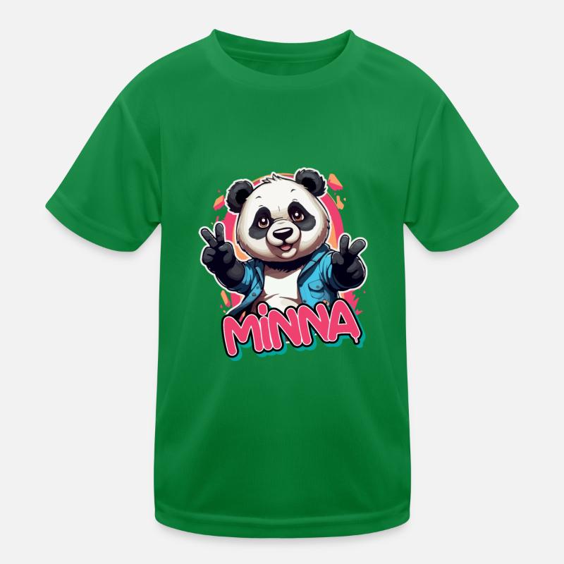 MINNA - Beau nom de fille avec Cool Panda T-shirt sport Enfant
