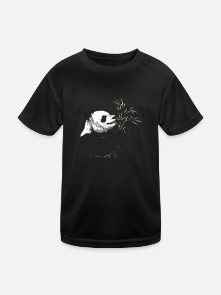 Panda Bear Japanese Panda - Kids Functional T-Shirt - black - Front