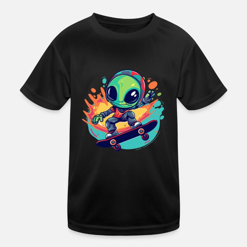 Skater Alien Kids Functional T-Shirt
