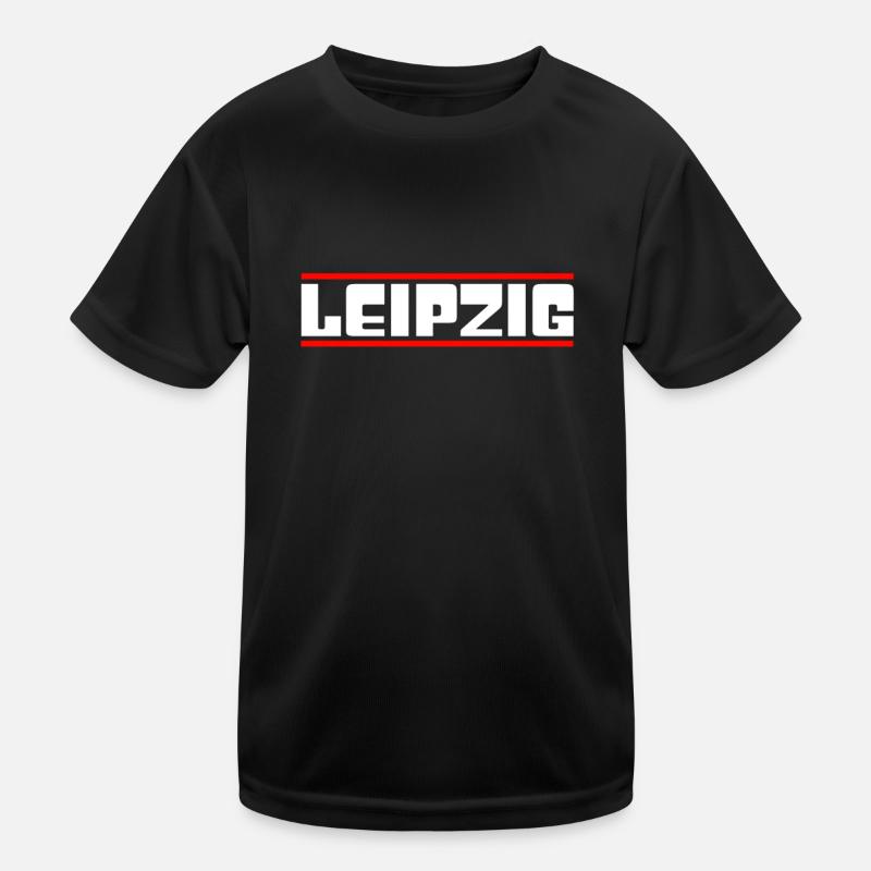 Leipzig - Kinder Funktions-T-Shirt - Schwarz