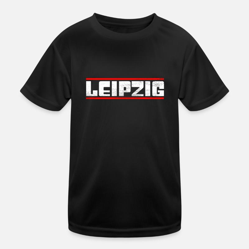 Leipzig - Kinder Funktions-T-Shirt - Schwarz