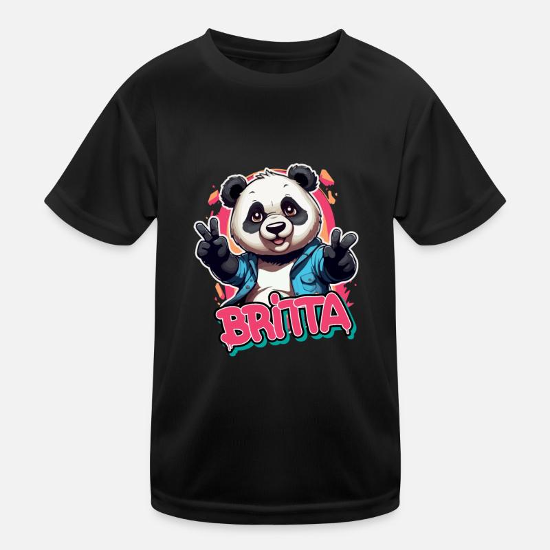BRITTA - Beau nom de fille avec Panda cool T-shirt sport Enfant