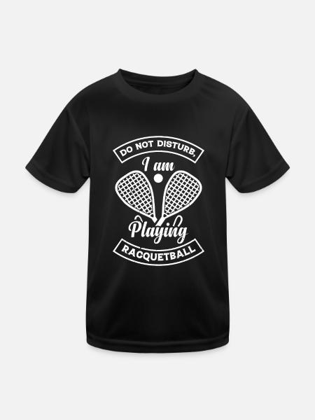 Racquetball Player - Do not disturb I am playing R - Kinder Funktions-T-Shirt - Schwarz - Vorne