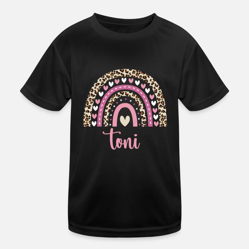 Toni Regenbogen Name Geburtstag Toni Kinder Funktions-T-Shirt