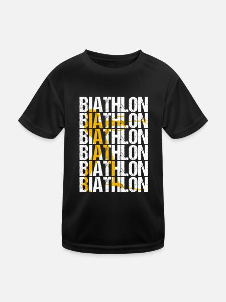 Biathlon, Lover, Winter Sports, Biathlete, Skier, Mountain - Kids Functional T-Shirt - black - Front