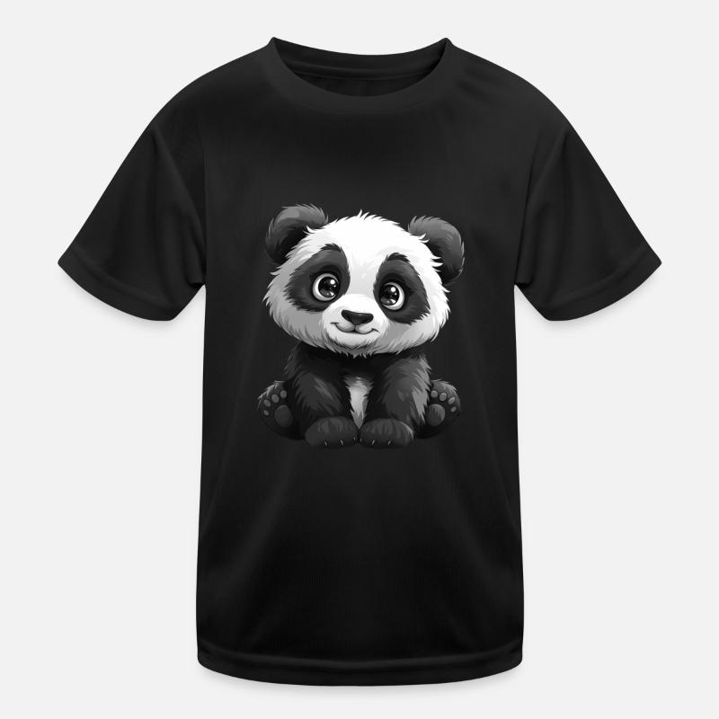 Pandabär Glitzernde Augen Japanischer Riesenpanda Kinder Funktions-T-Shirt