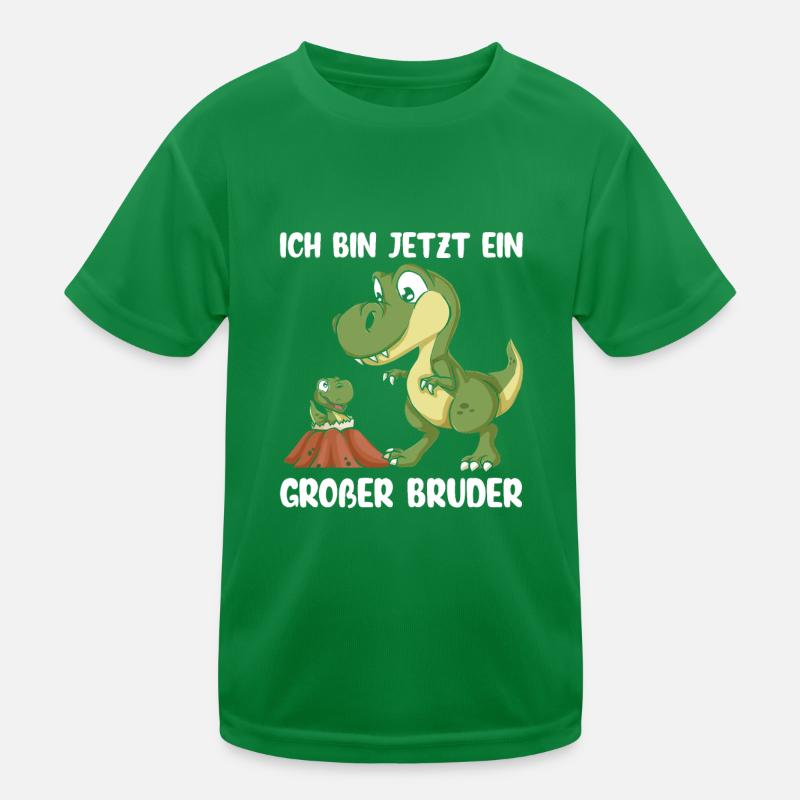 Ich bin jetzt ein großer Bruder Dino Kinder Funktions-T-Shirt