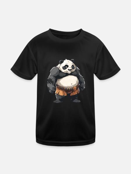Panda Bear Sumo Catcher Panda géant japonais - T-shirt sport Enfant - noir - Devant