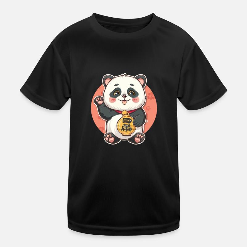 Pandabär Maneki Neko Japanischer Riesenpanda Kinder Funktions-T-Shirt