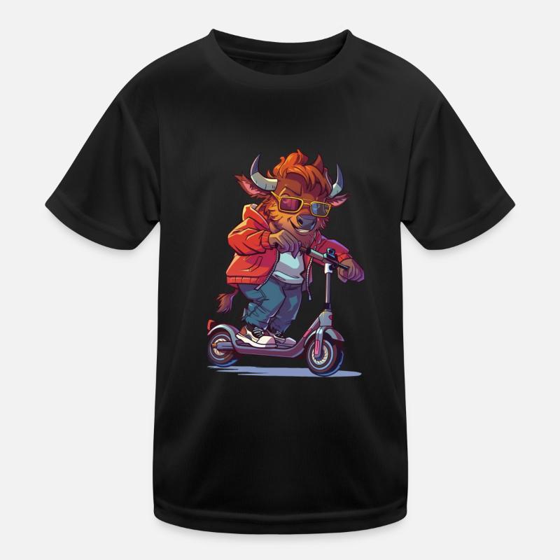 Bison Scooter Kids Functional T-Shirt