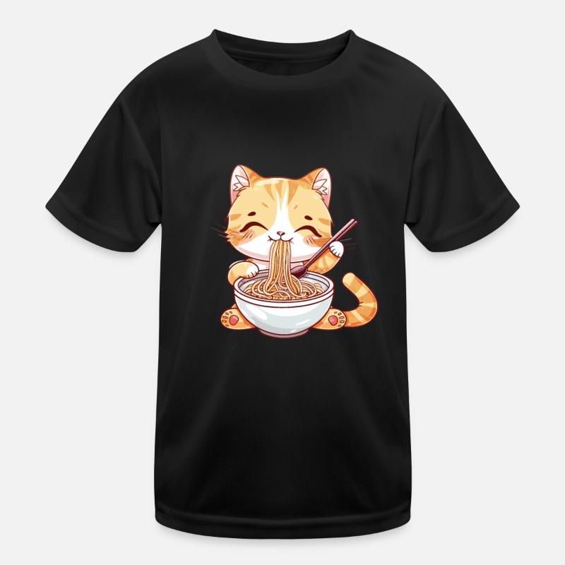 Katze Nudeln Ramen in Kawaii Kinder Funktions-T-Shirt