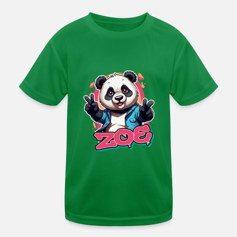 ZOE - Schöner Mädchen Name mit coolem Panda Kinder Funktions-T-Shirt