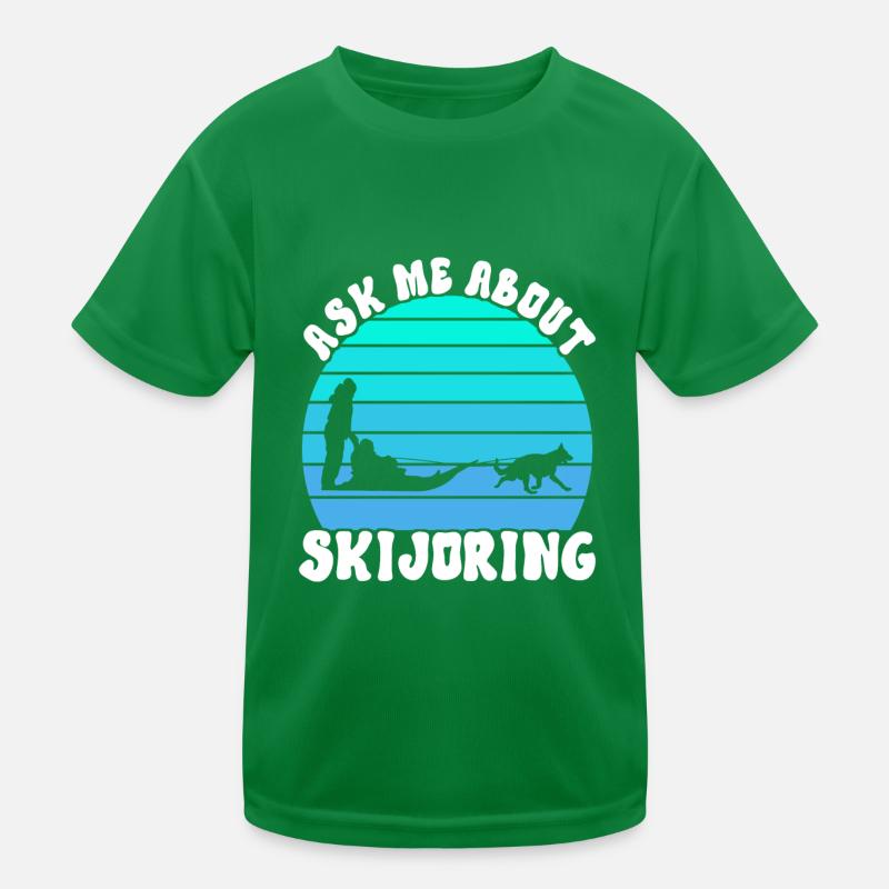 Sledding Sled Dogs Kids Functional T-Shirt