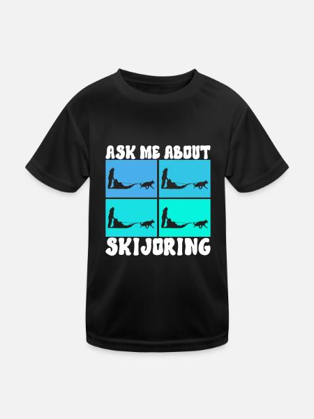 Sledding Sled dogs - Kids Functional T-Shirt - black - Front
