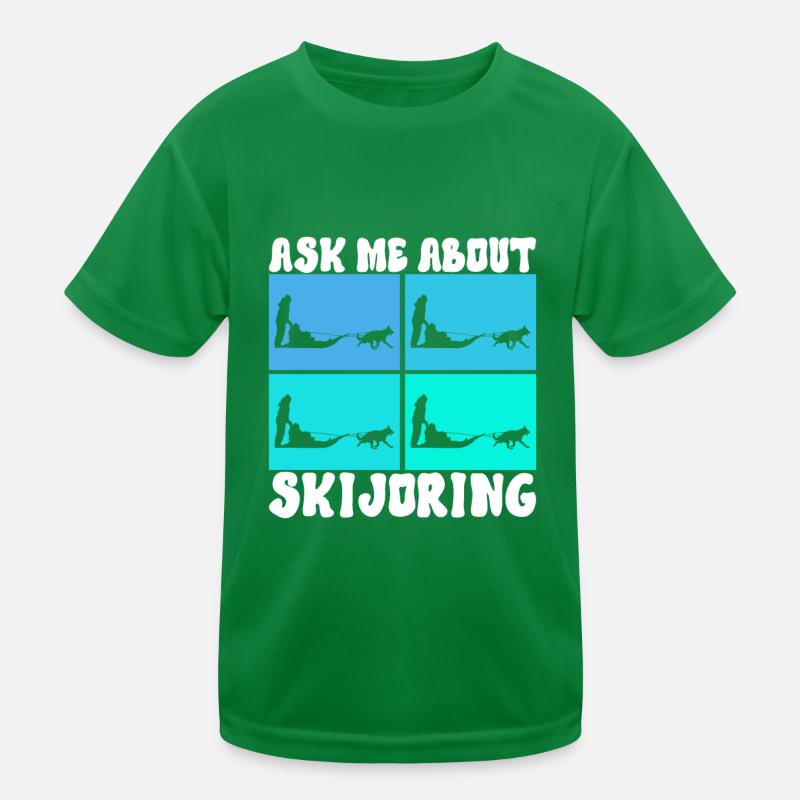 Schlittenfahren Schlittenhunde Kinder Funktions-T-Shirt