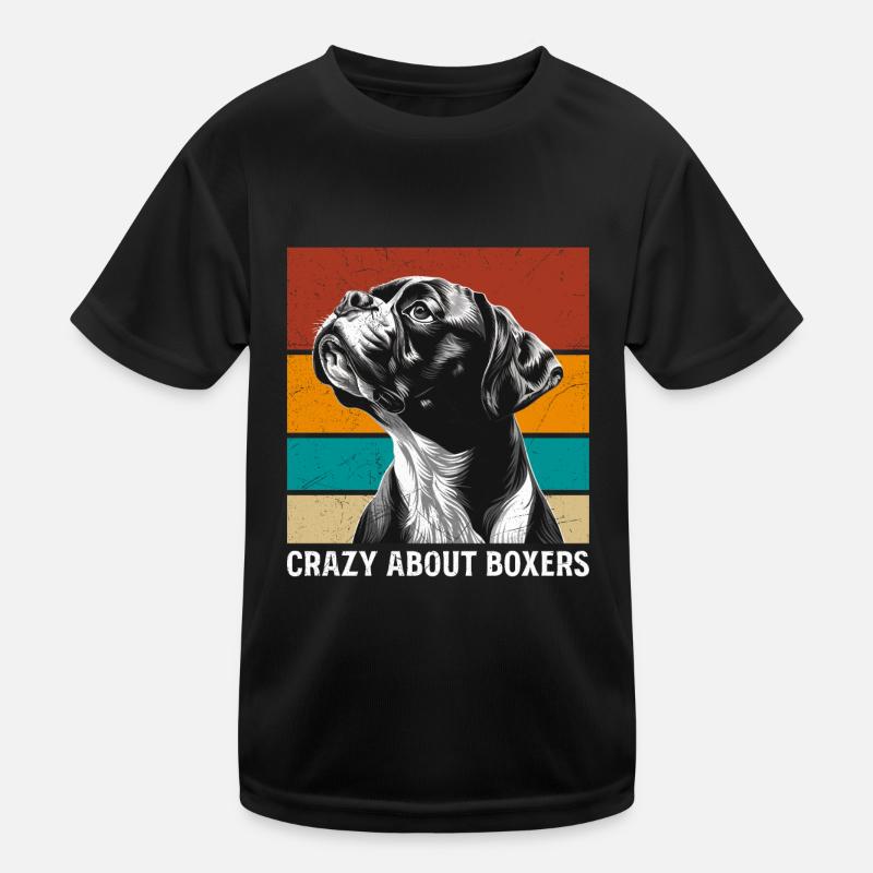 Deutscher Boxer VERRÜCKT NACH BOXER Lustiges Kinder Funktions-T-Shirt