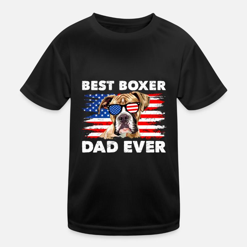 Deutscher Boxer BEST BOXER DAD EVER Boxer Hunde Kinder Funktions-T-Shirt
