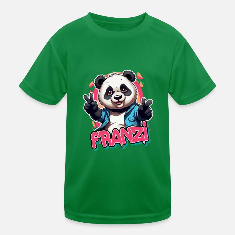 FRANZI - Schöner Mädchen Name mit coolem Panda Kinder Funktions-T-Shirt