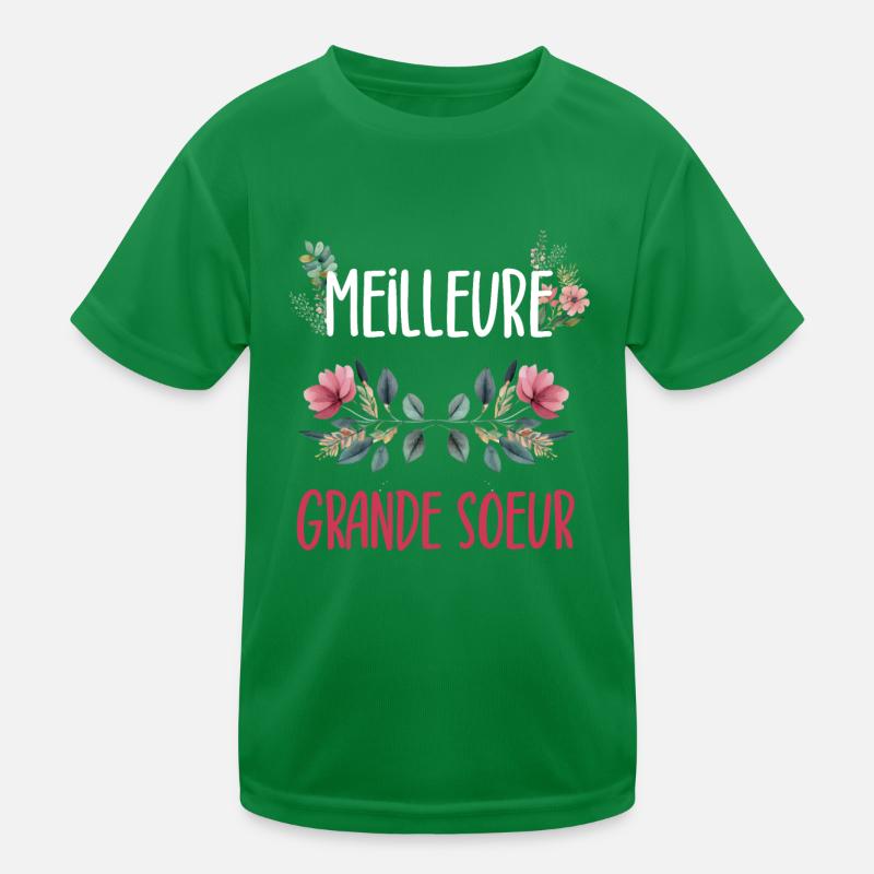 Beste Big Sister Blumen Kinder Funktions-T-Shirt